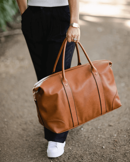 Louenhide Alexis Weekender Travel Bag- Tan Stripe mop