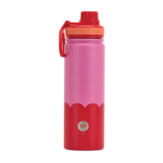 Drink Bottle 600ml- Stainless Steel | Pink/Red