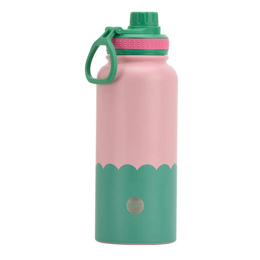 1L Stainless Steel Drink Bottle - Musk & Green