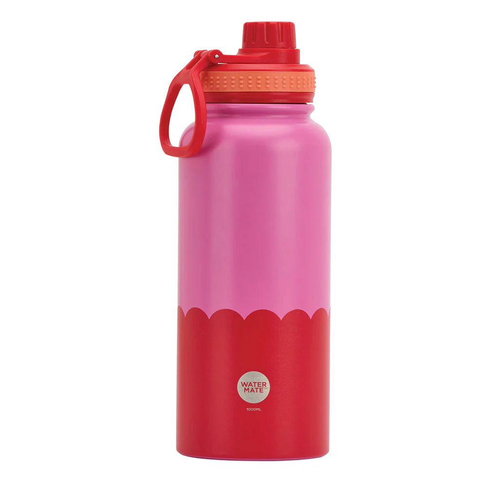 Drink Bottle 1L- Stainless Steel | Pink/Red