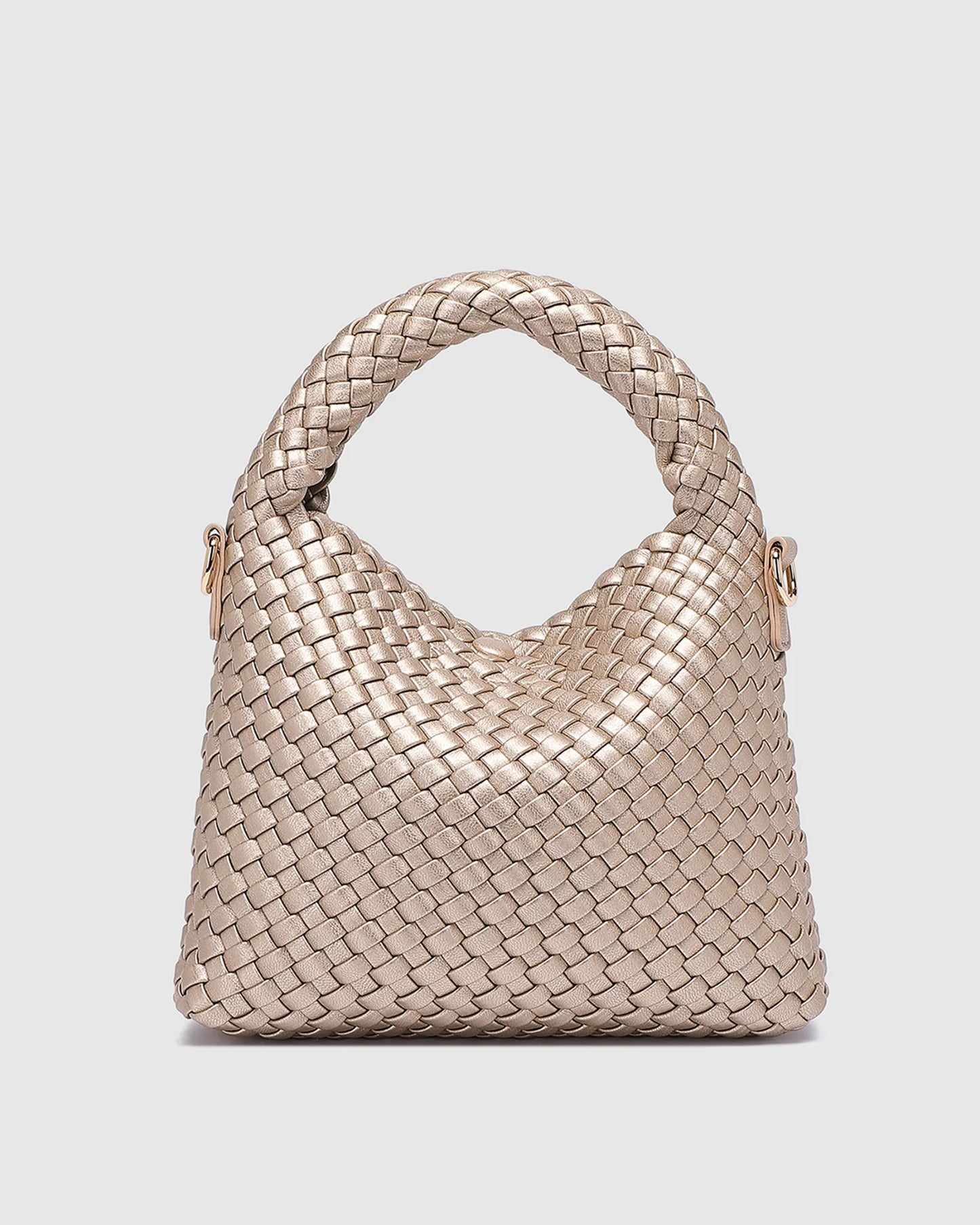 Louenhide Gabby Mini Woven Shoulder Bag- Pink Champagne