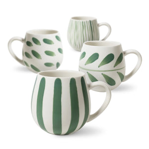 Hug Me Mugs- Set of 4 Olive