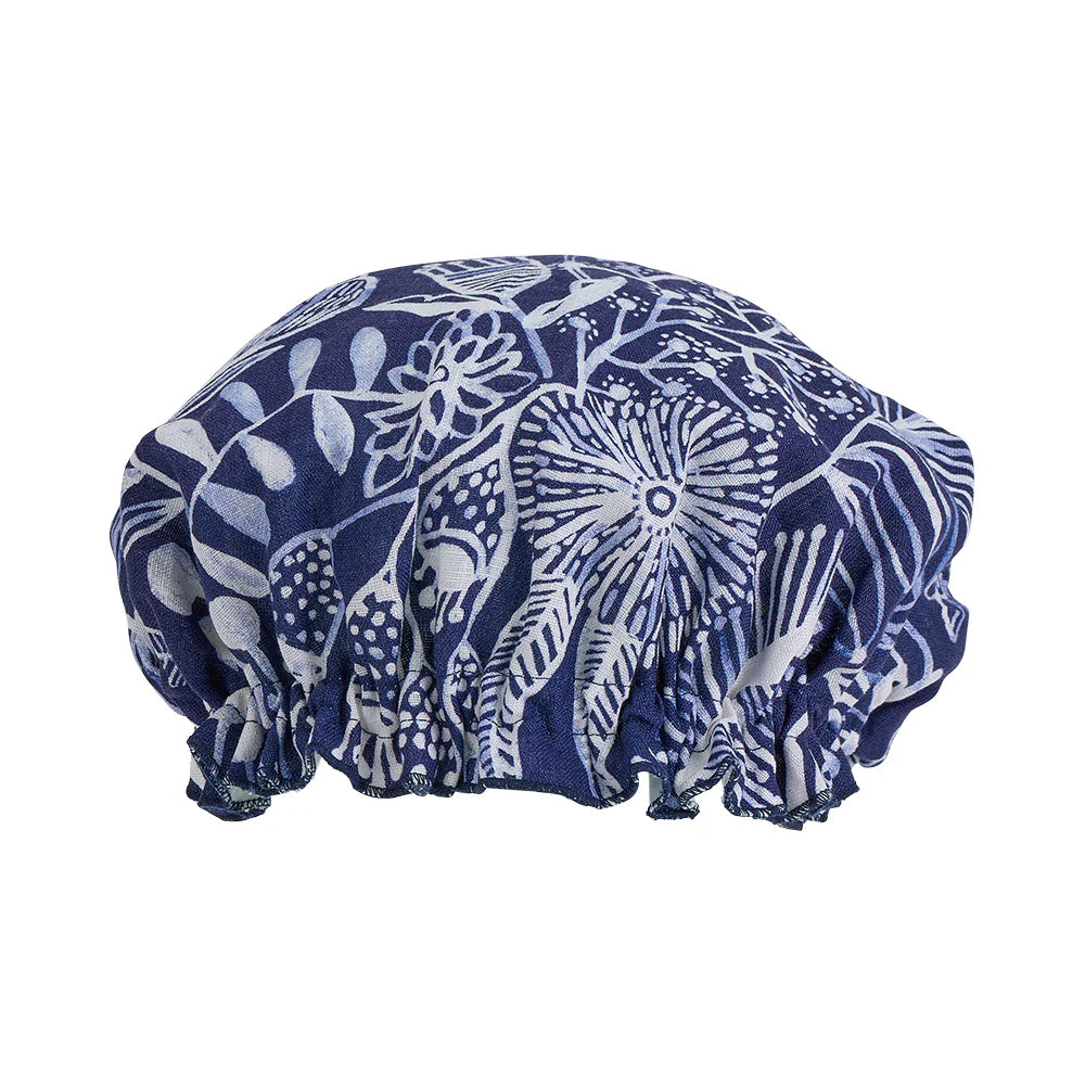 Shower Cap - Cotton - Navy Natives