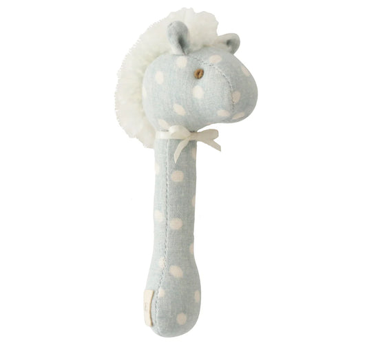 Horse Stick Rattle- Duck Egg Blue