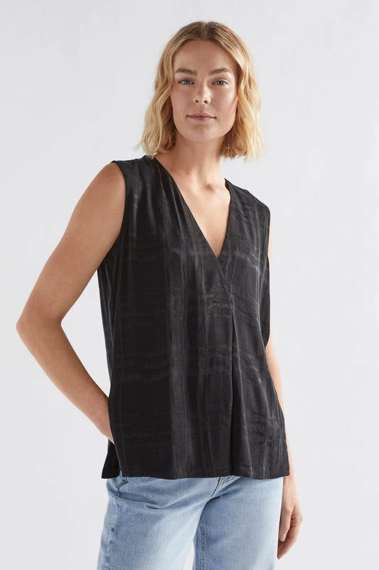 Elk Linur Top- Black Check