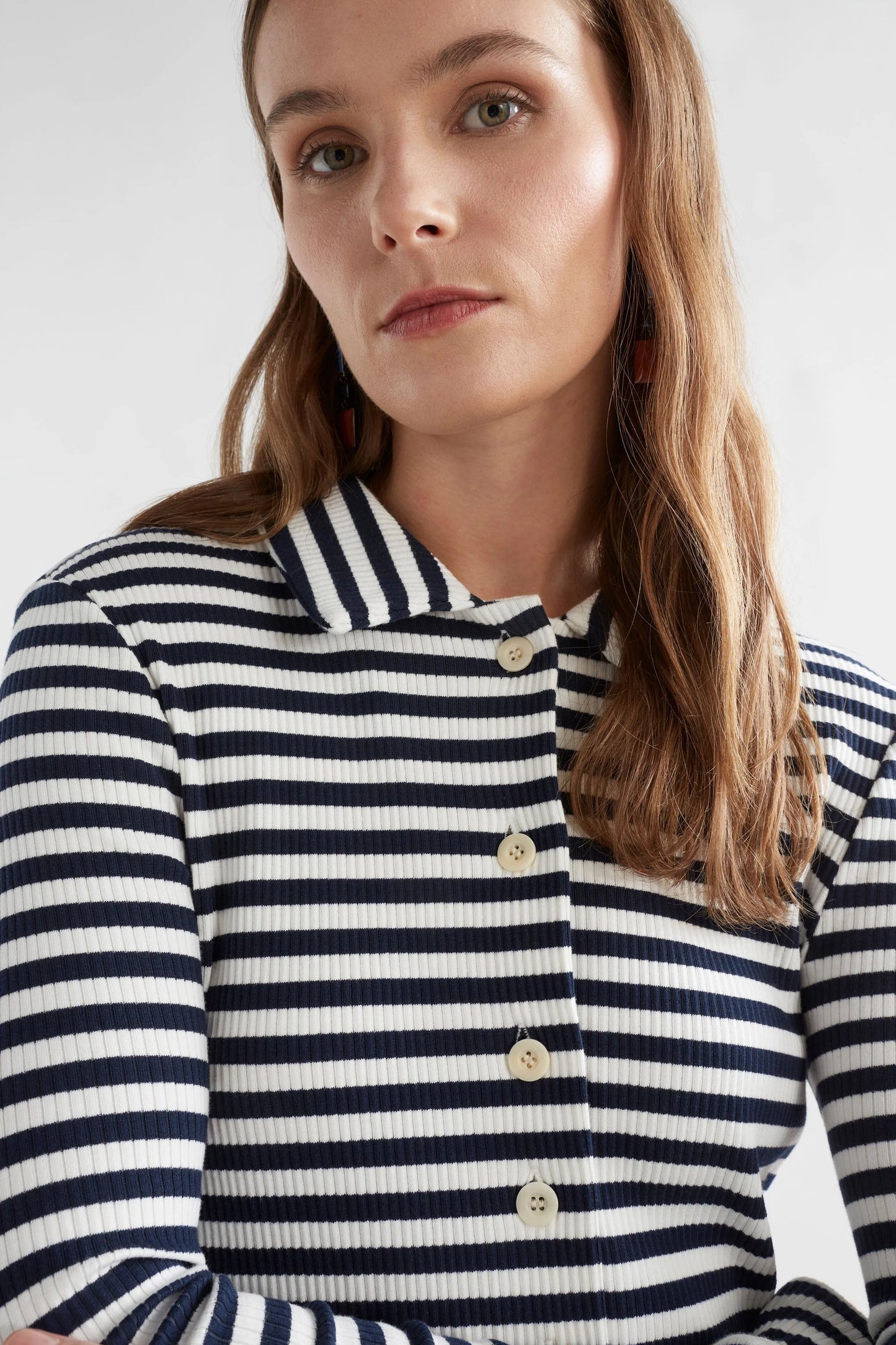 Elk Kullan Ribbed Shirt | White Ink Stripe