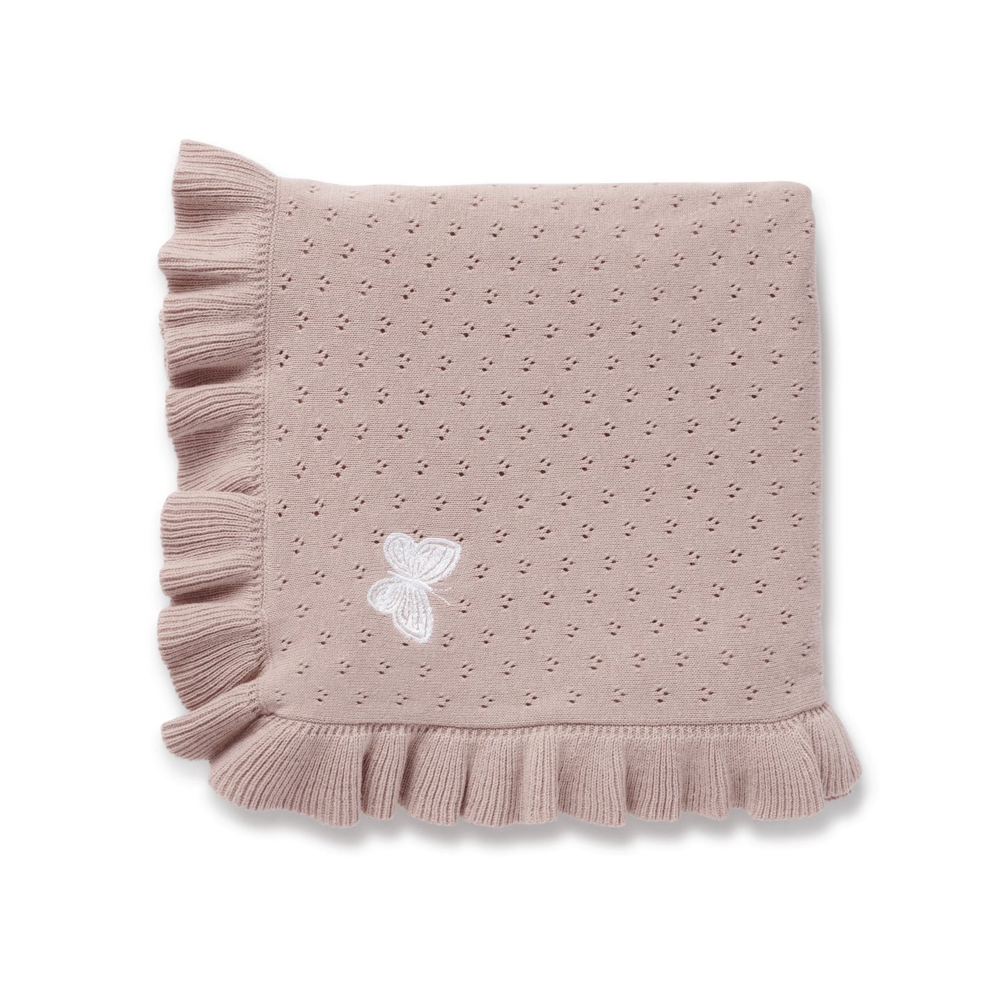 Wild Rose Pointelle Knit Blanket