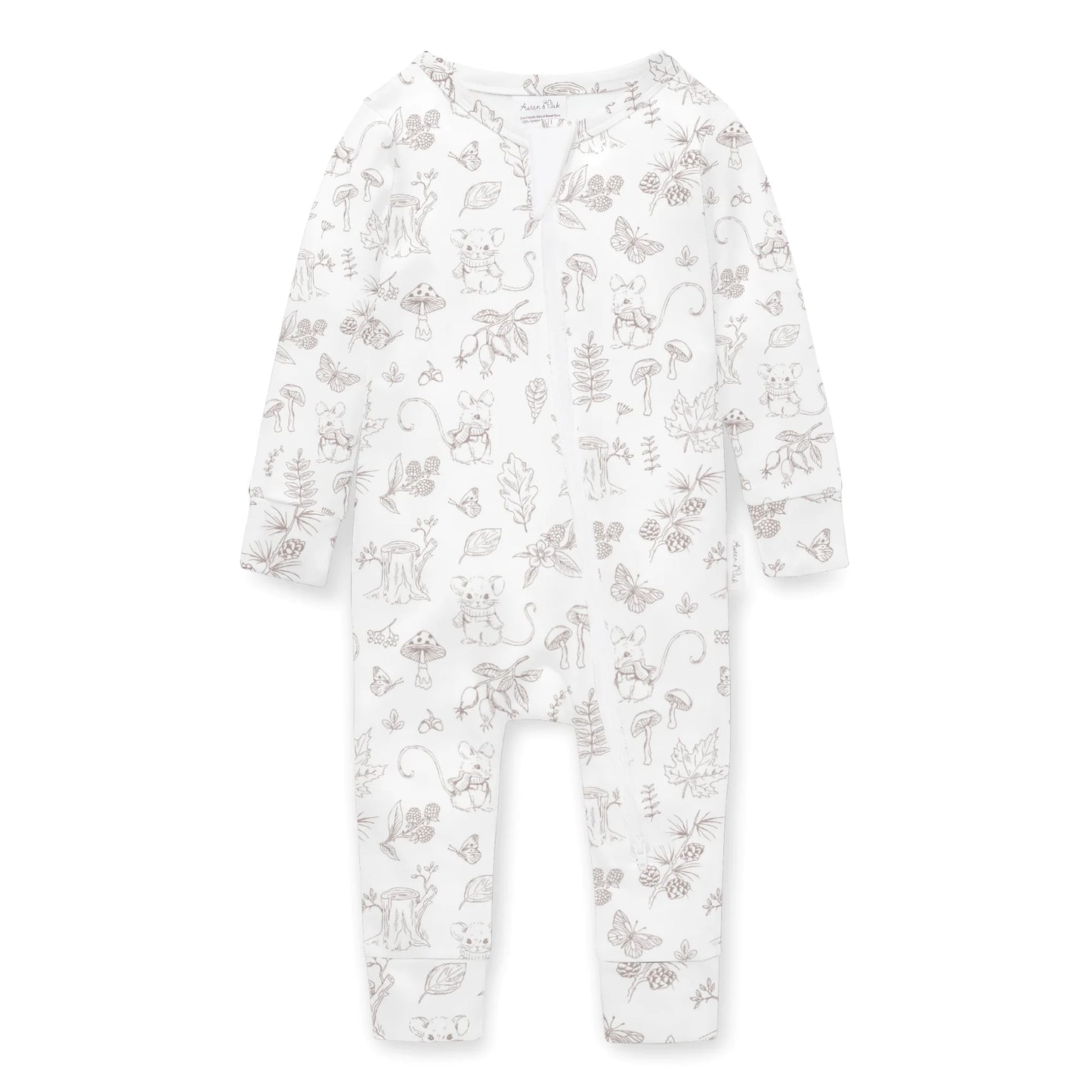 Woodland Mouse Zip Romper