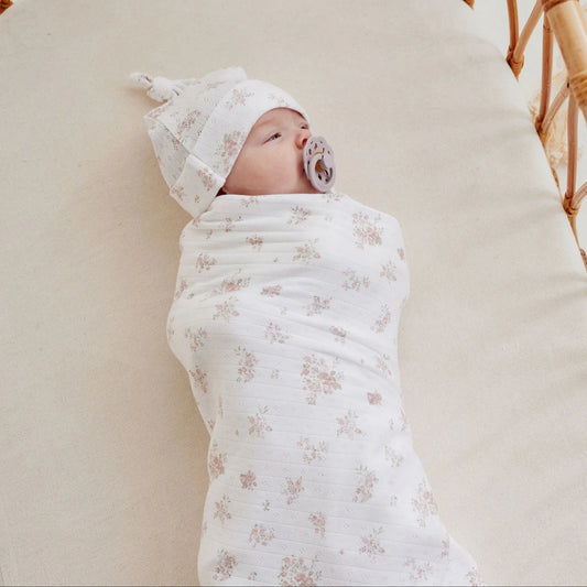 Posie Floral Pointelle Baby Wrap