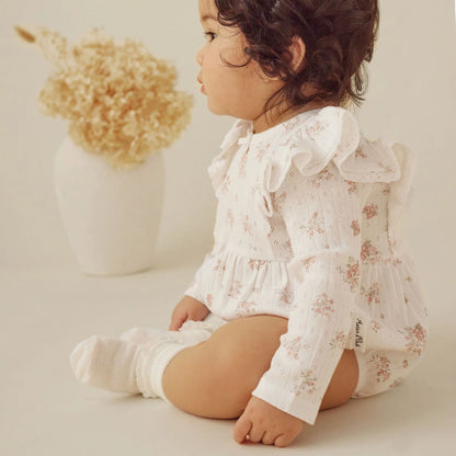 Posie Floral Pointelle Bubble Romper