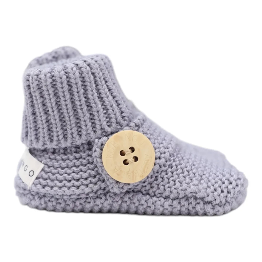 Cotton Knit Button Bootie with Gift Box | Dusty Blue