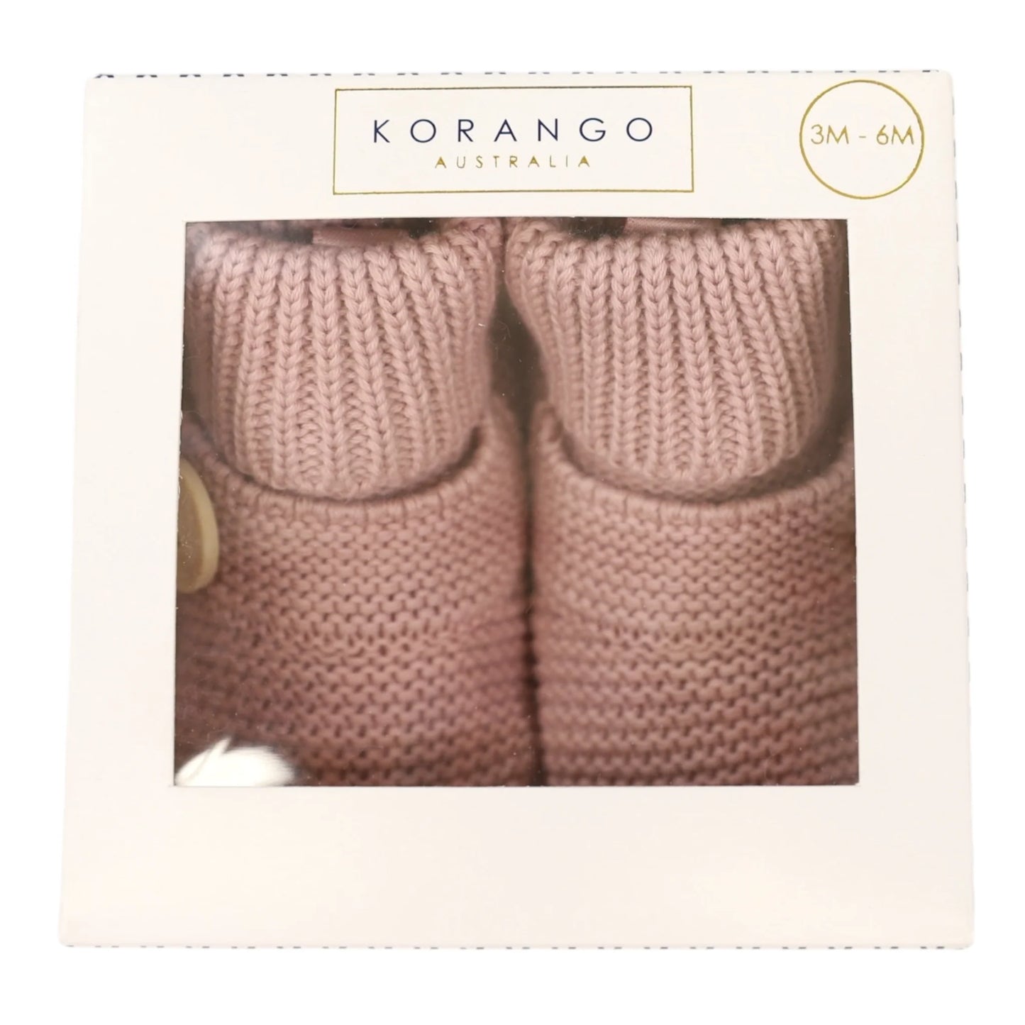 Cotton Knit Button Bootie with Gift Box | Dusty Pink