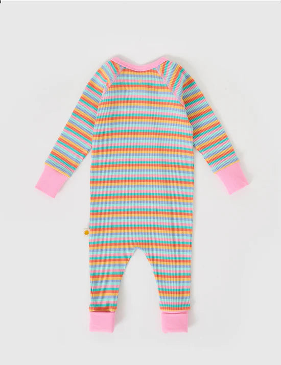 Rib Zipsuit | Candy Stripe