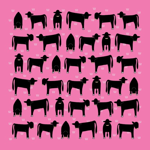 Angus on Pink - Cotton Hanky