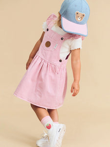 CANDY STRIPE PINAFORE- BUBBLEGUM STRIPE