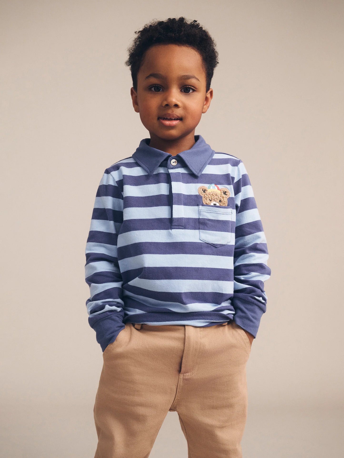 Peeping Hux Blue Stripe Polo