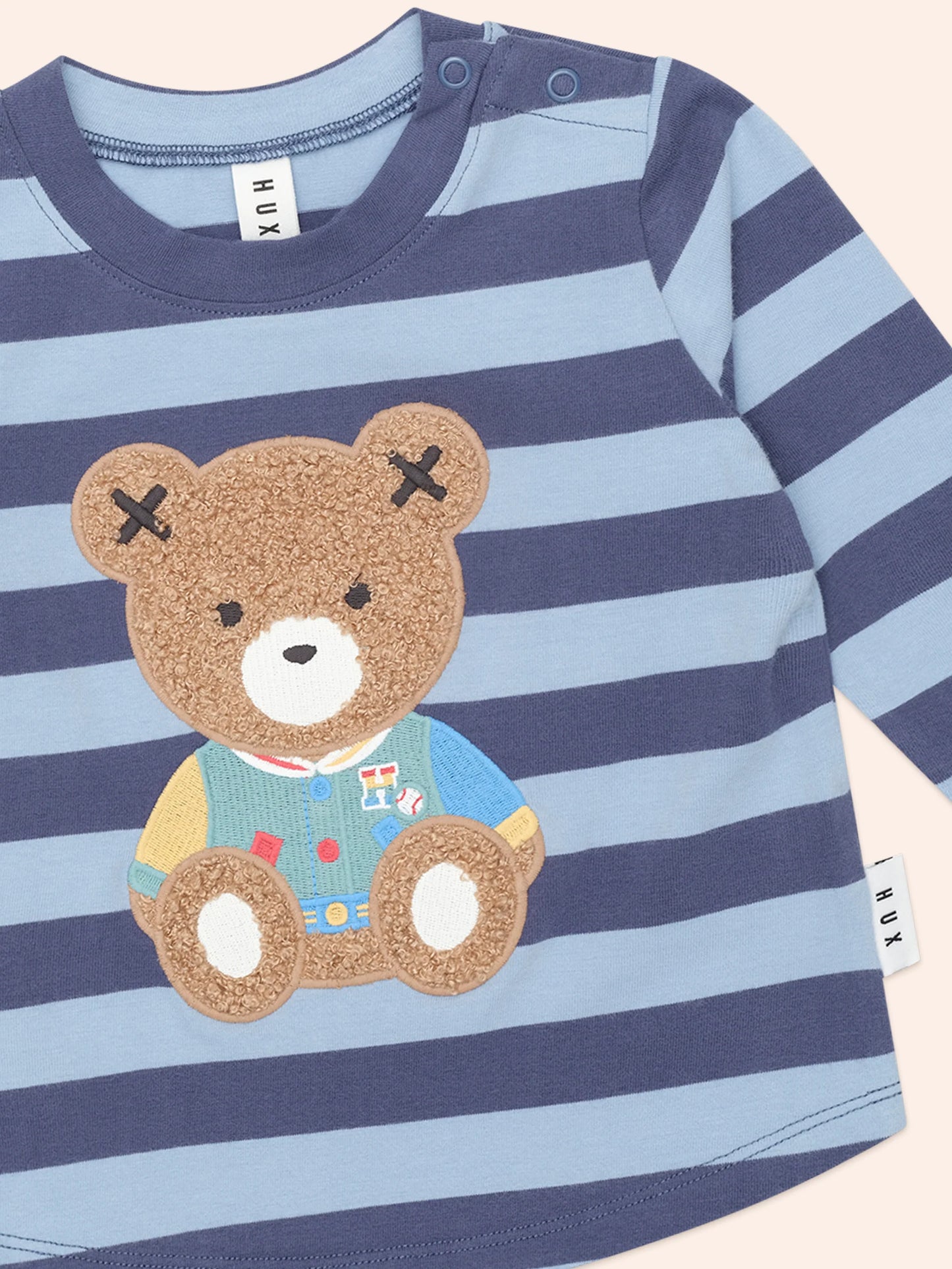 Furry Hux Blue Stripe Bear Top