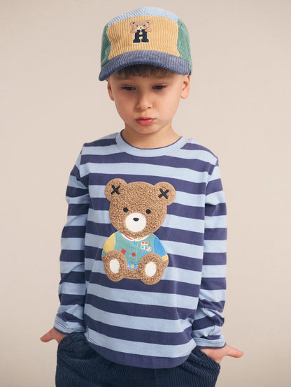 Furry Hux Blue Stripe Bear Top