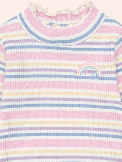 Rainbow Stripe Rib Skivvy