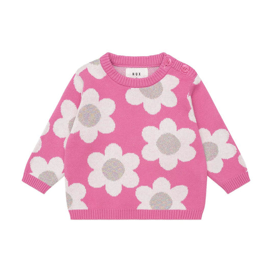 Raspberry Daisy Knit Jumper