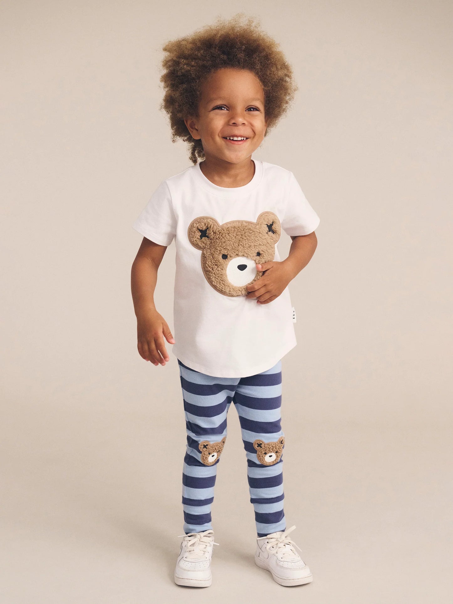 Furry Hux Bear Blue Stripe Legging