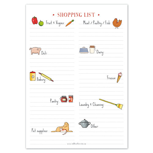 Magnetic Shopping List- 40 Pages