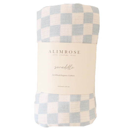 Muslin Swaddle- Blue Check