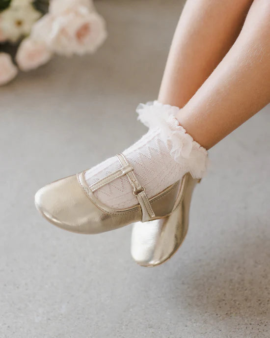 Ruffle Socks | Ivory, Blush