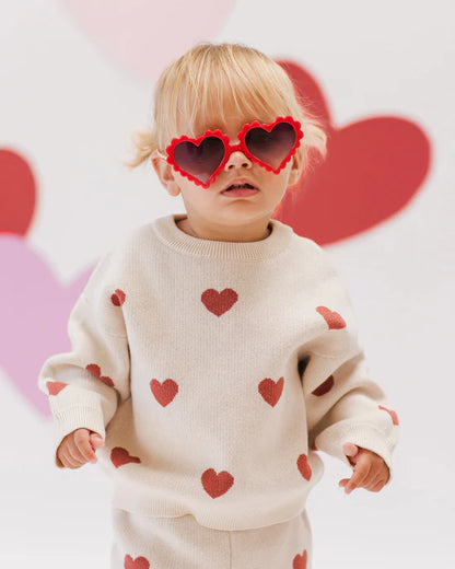 Heart Knit Sweater | Natural