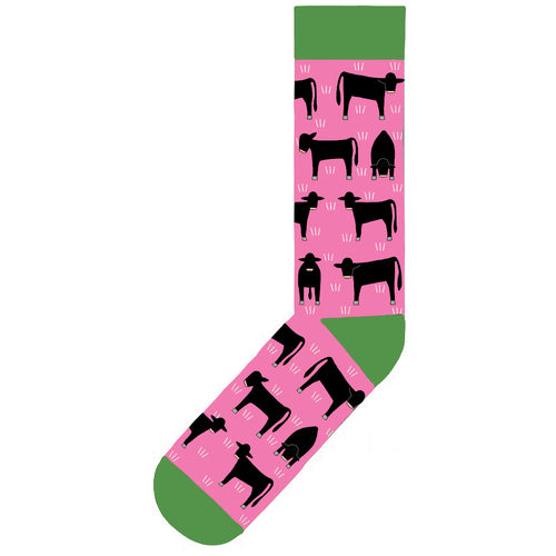 Angus On Pink Cotton Socks