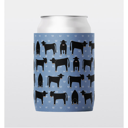 Angus Cattle on Blue - Stubby Holder