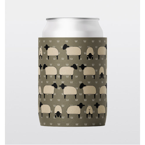 Sheep on Khaki - Stubby Holder