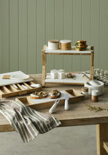 Load image into Gallery viewer, Eliot Two Tier Serving Board- Natural &amp; White
