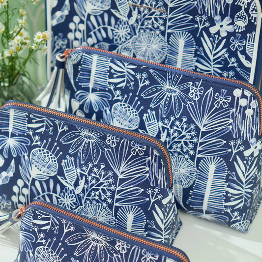 Vanity Bag | Navy Natives Print