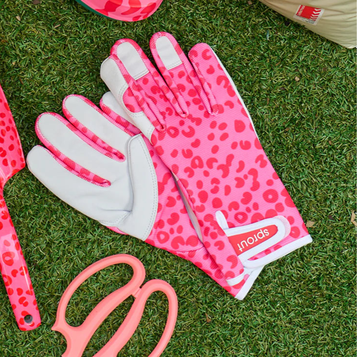 Sprout Goatskin Gloves | Cheetah Spot Pink