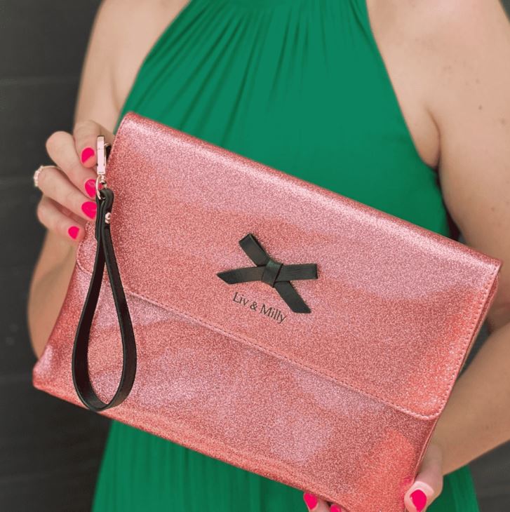 Liv & Milly Audrey 'Pink Sparkles' Clutch