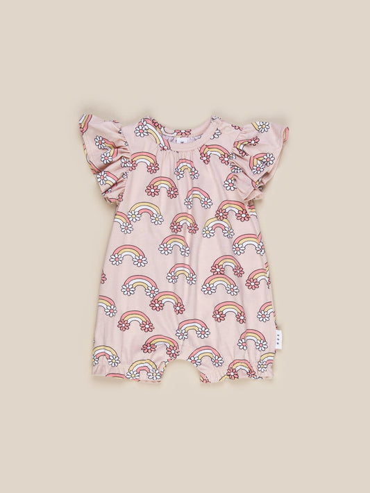 Daisy Rainbow Frill Bubble Romper