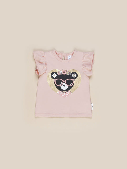 Floral Huxbear Frill T-Shirt- Rose