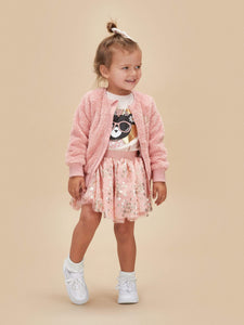 Floral Huxbear Frill T-Shirt- Rose