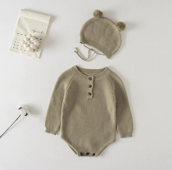 Ardito Baby - Rylee Romper and Hat Khaki